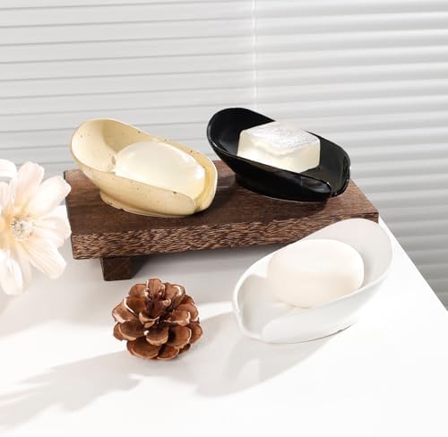 Leaf Shape Ceramic Soap Holder Self Draining