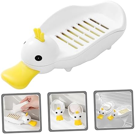 LIFKOME Cute Duck Soap Holder Self Draining Dish for Bathroom Kitchen
