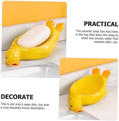 STOBAZA Animal Soap Dish-Ceramic Drain White Durable Stylish Bathroom Accessory
