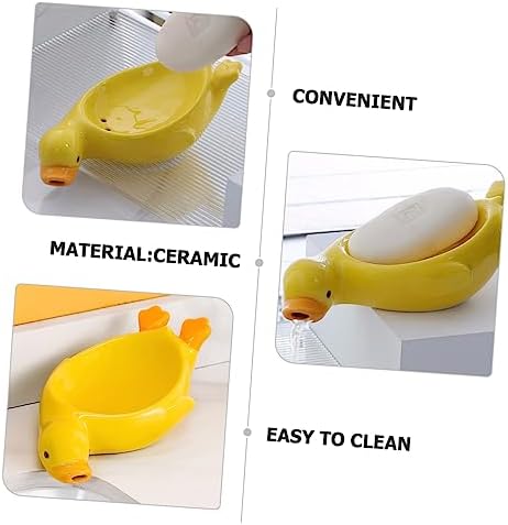Stylish Durable Modern Duck-Shape Soap Dish Ceramic Material Drainage Function