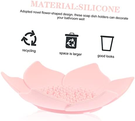 Cabilock Silicone Flower Soap Dish for Kitchen Bathroom