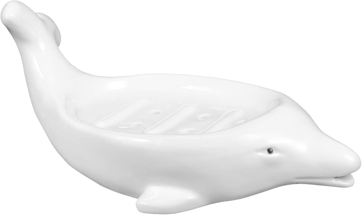 Alipis Cute Dolphin Ceramic Soap Dish Self Draining