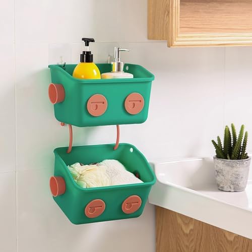 Shower Storage Organizer With Hooks Blue LZ 042901