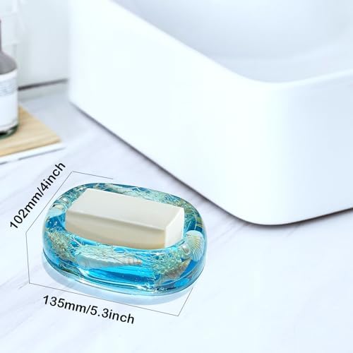 FONMY Acrylic Soap Dish with Nature Seashell Design