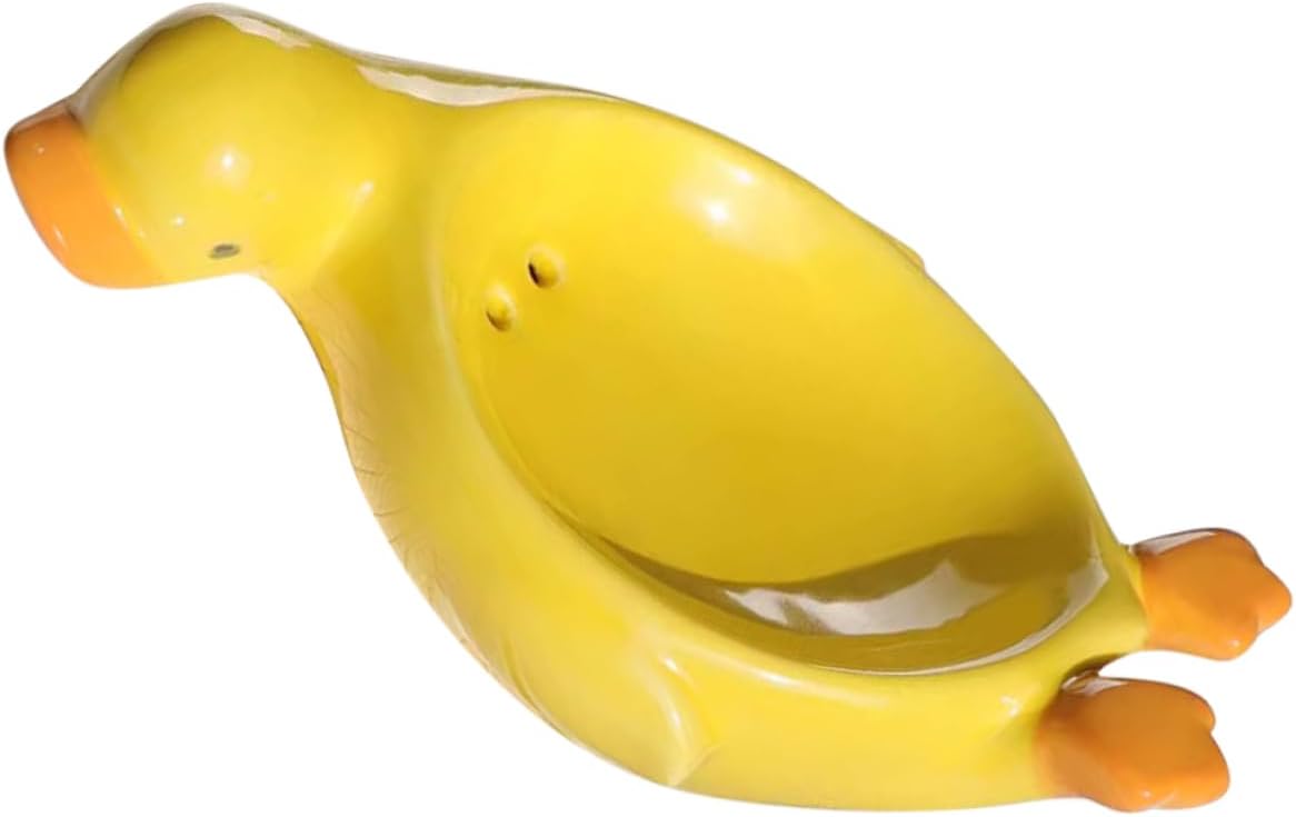 GLEAVI Ceramic Soap Tray Duck Design Bathroom Holder