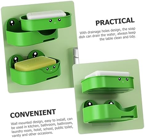 2-Piece Frog Design Soap Dish Holder