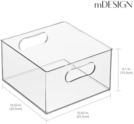 mDesign Deep Plastic Stackable Storage Organizer Bin for Bath