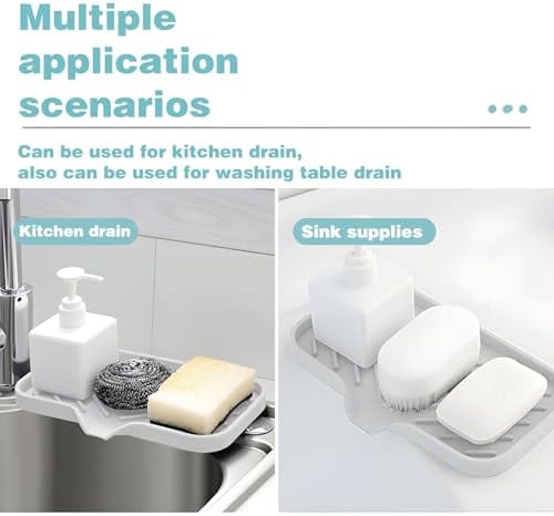 Silicone Soap Dish with Drain and Non-Slip Grid