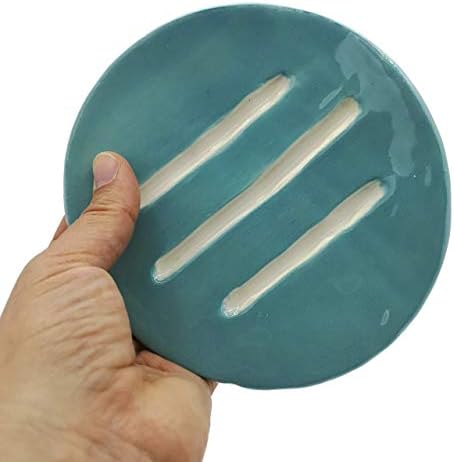 Big Handmade Turquoise Blue Soap Dish for Bar Soaps