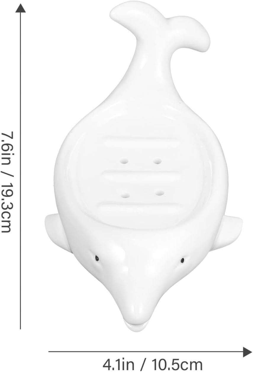 Cabilock Dolphin Ceramic Soap Dish for Bathroom