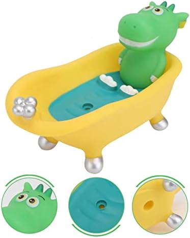 IMIKEYA Cartoon Dinosaur Soap Dish Holder - Cute Bathroom Soap Tray with Drain