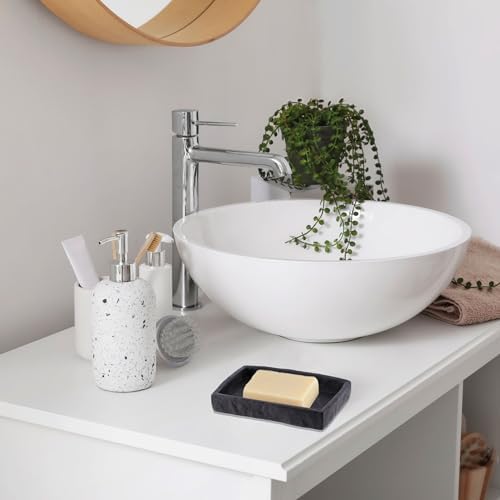 EVIDECO Black Stone Effect Soap Dish Tray