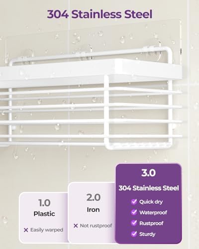 3-Pack Stainless Steel Shower Caddy