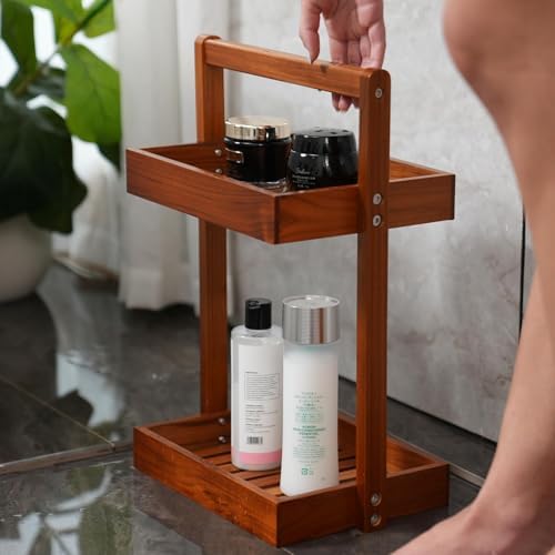 Utoplike Countertop Teak Wood Organizer