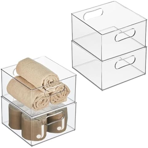 Distinct Deep Plastic Organizer Bin for Bath Kitchen