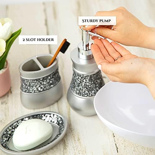 Crackled Glass Soap Dish for Bathroom Decor