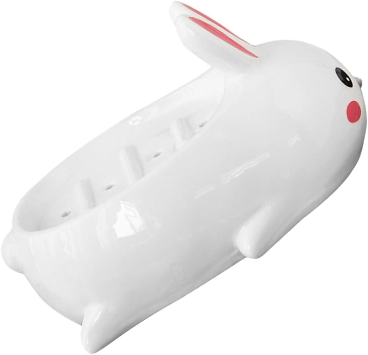 Ceramic Rabbit Soap Dish - Adorable Self-Draining Bathroom Decor