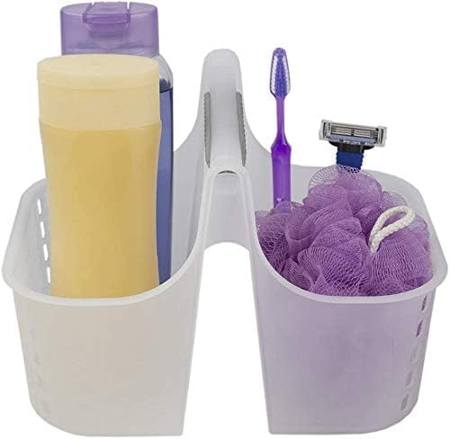 2-Compartment Soft Grip Plastic Shower Caddy Organizer With Handle