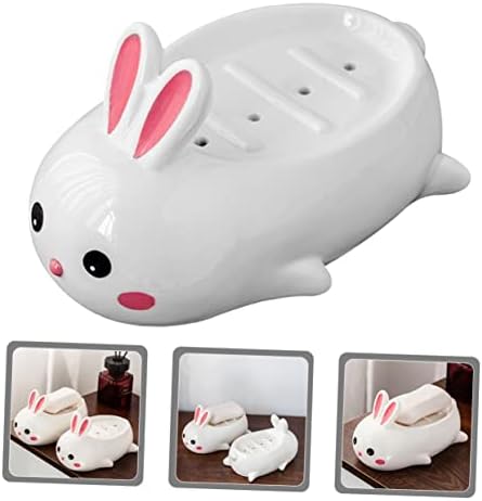 Ceramic Rabbit Soap Dish - Adorable Self-Draining Bathroom Decor