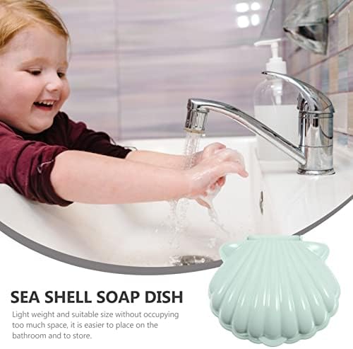 2-Piece Shell Soap Dish Holder for Bathroom Travel Use