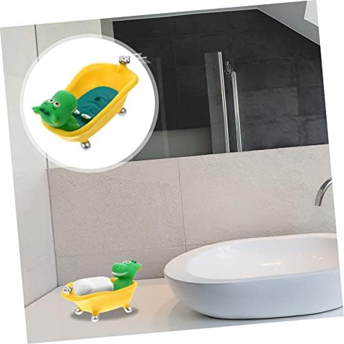 Cute Dinosaur Soap Dish Sponge_holder Small Box Drainage Design Boys and Girls