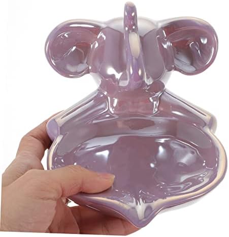 Cute Elephant Ceramic Soap Dish with Self Draining Design