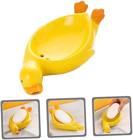 Adorable Duck Ceramic Soap Dish for Bathroom and Kitchen