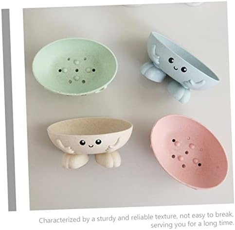 VICASKY 2pcs Cartoon Soap Holder Draining Dish for Kitchen Bathroom