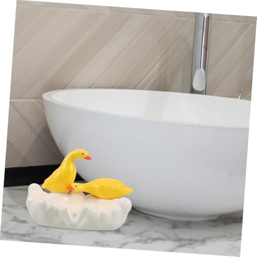 Durable Ceramic Duck Soap Dish for Bathroom and RV Use