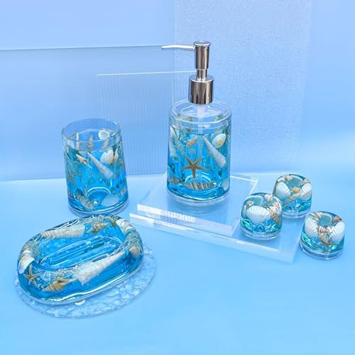 FONMY Acrylic Soap Dish with Nature Seashell Design