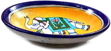 Handicraft Ceramic Soap Dish Holder Sky Blue Artwork