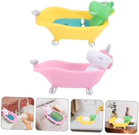 2pcs Cute Cartoon Animal Soap Holder for Bathroom Fun