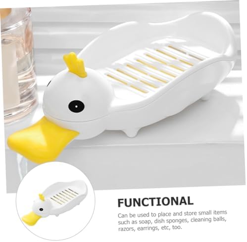 GLEAVI Cute Duck Shape Self-Draining Soap Dish