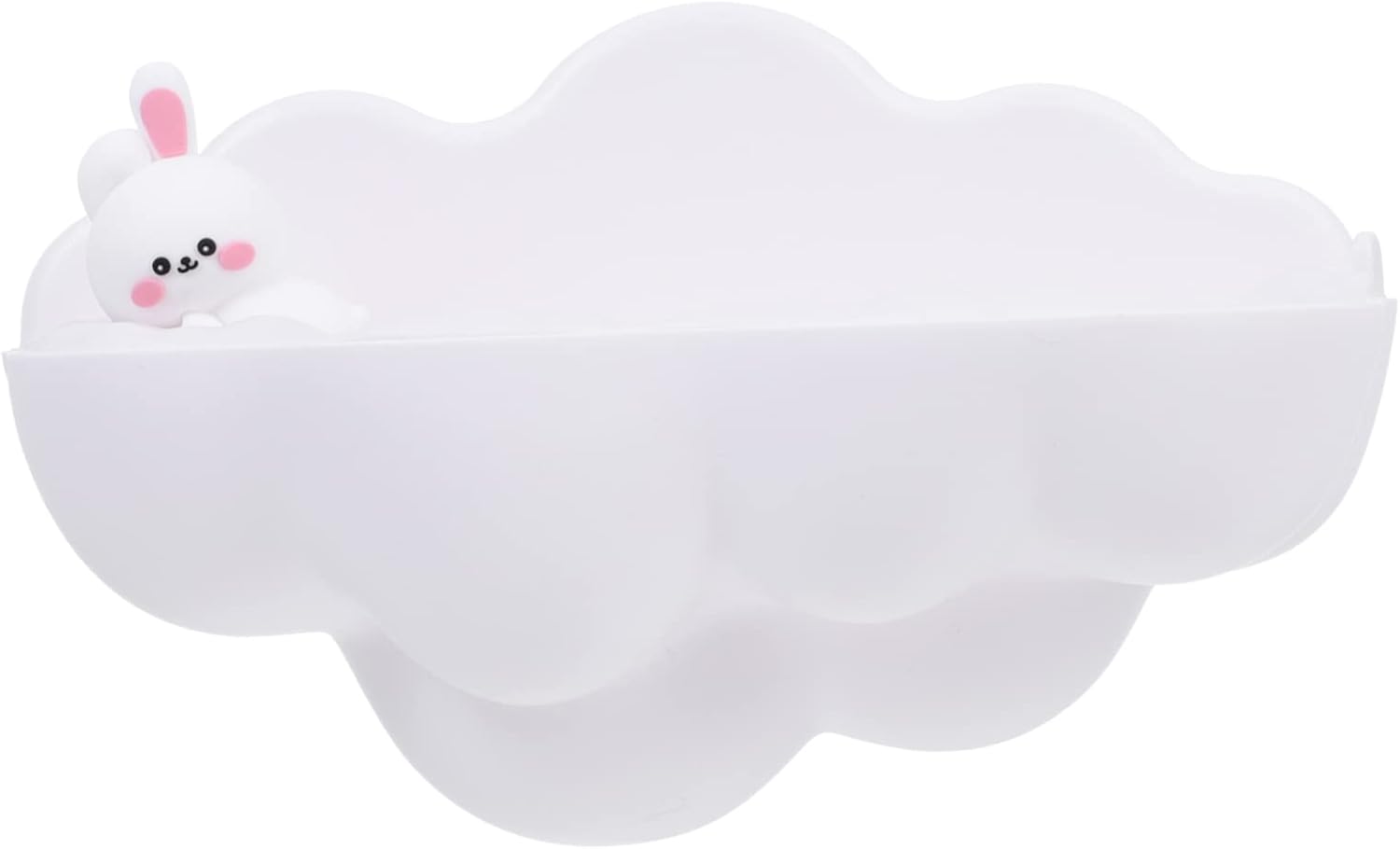 Homoyoyo Cartoon Cloud Wall-Mounted Soap Dish Punch Holder Self-Draining Design