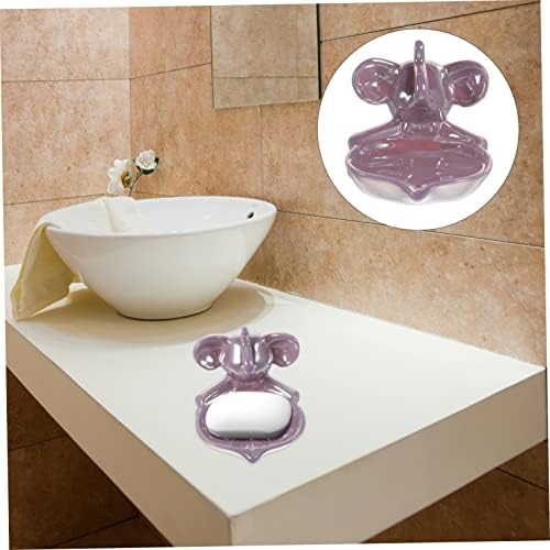 Adorable Ceramic Elephant Soap Dish Self-Draining for Bathroom Kitchen