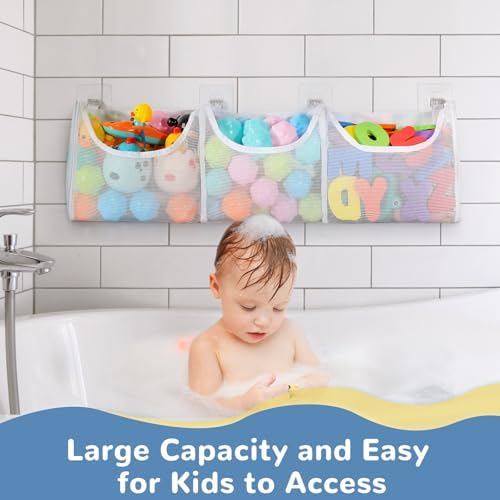 DOCMON Bath Toy Storage with 3 Compartments