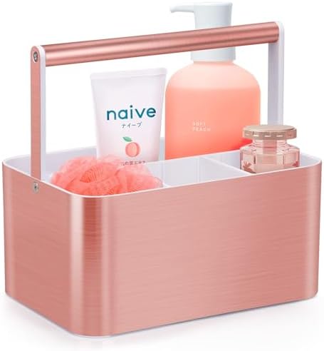 Portable Shower Caddy Tote with Handles Pink