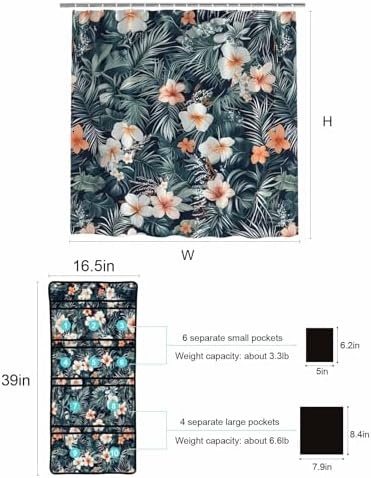 ZFUNCING Mesh Shower Organizer Set Tropical Pastoral Floral