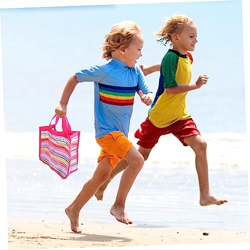 TOYANDONA Kids Beach Tote Bag with Mesh Lining