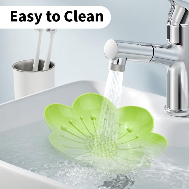 Mabnuby Flower Shower Soap Dishes 2 Pack Large