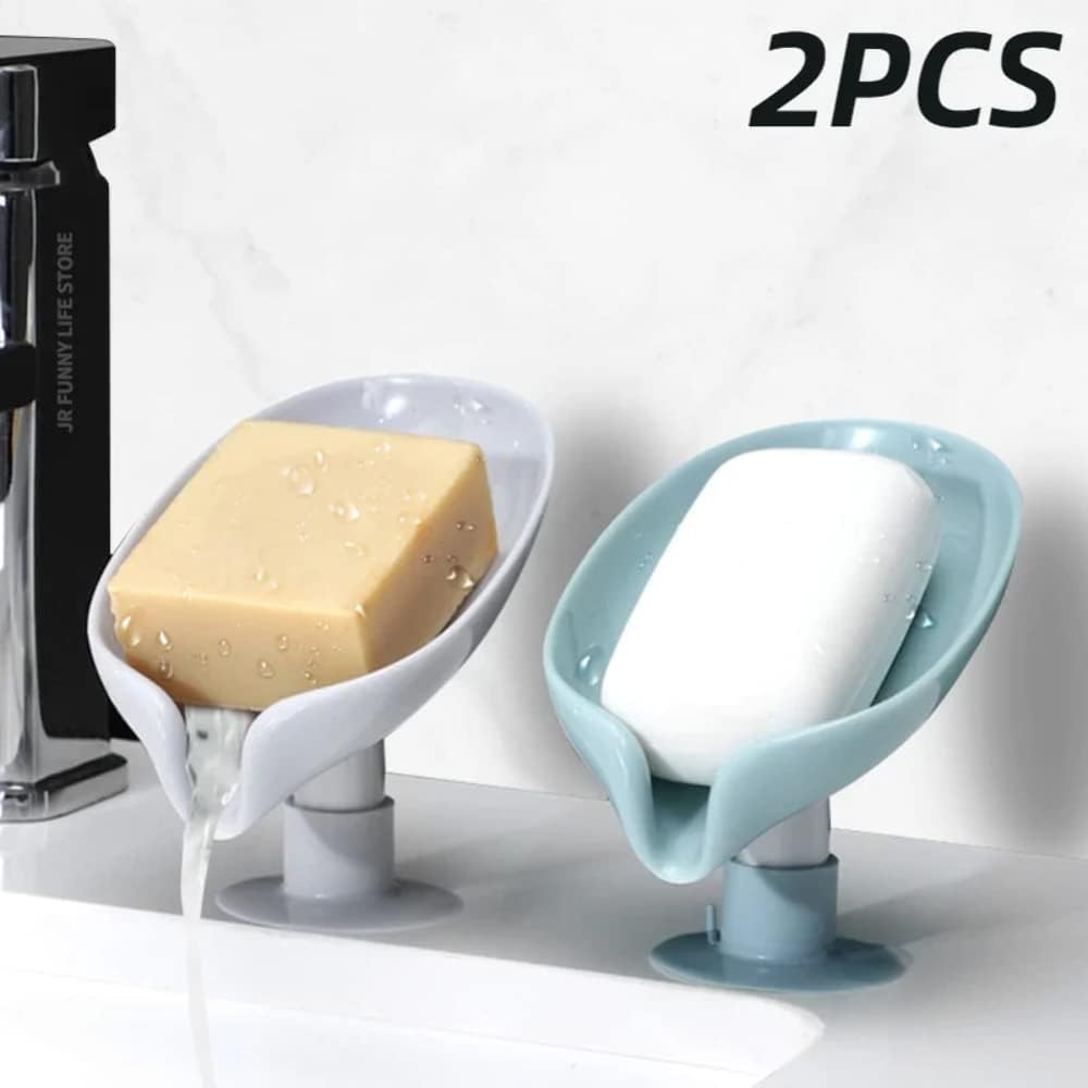2PCS Suction Cup Soap Dish for Bathroom and Kitchen Use