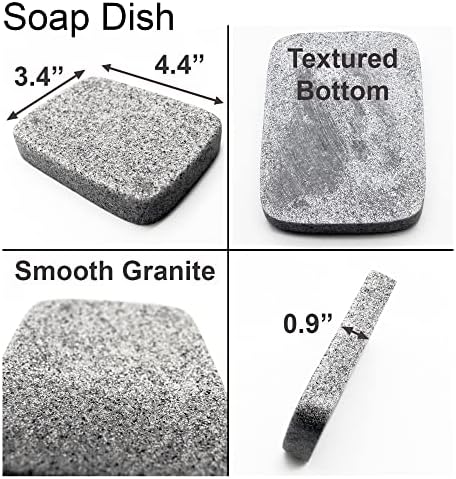 RectangularGreyGraniteSoapDishCupDispenser