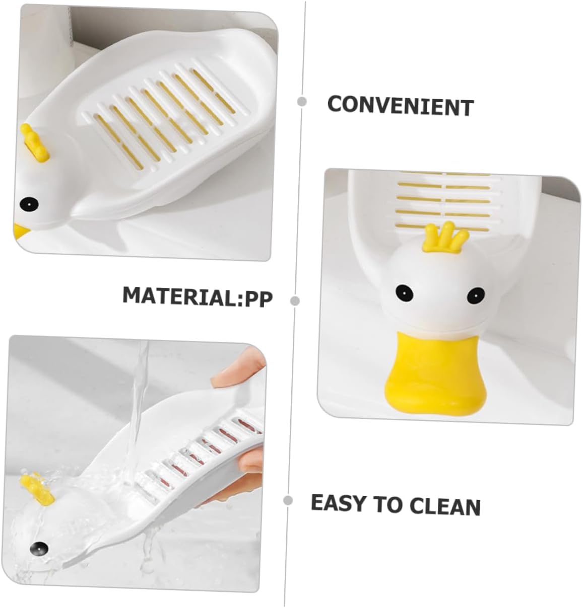 Cute Plastic Soap Dish Self-Draining Animal Design Space-Saving