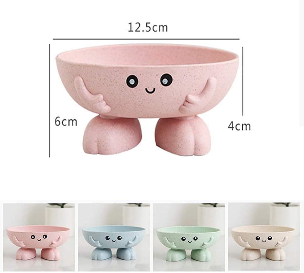 Ganolandstar Cute 4pc Wheat Straw Soap Case Holder Portable Travel