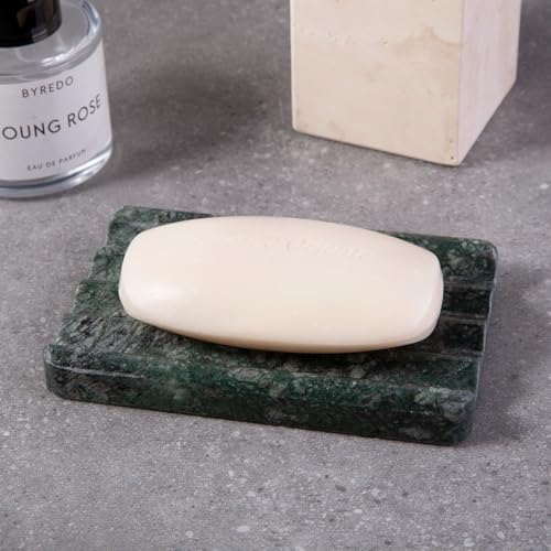 2PC Koville Indian Natural Green Marble Soap Dish for Bathroom