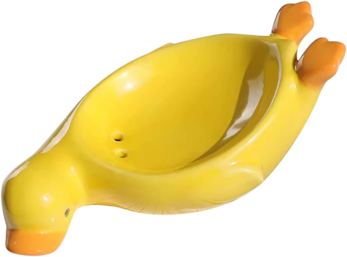 Yellow Soap Dish Ceramic Cartoon Decorative Holder