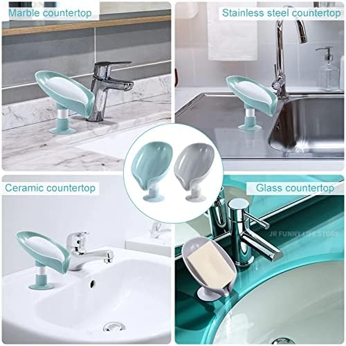 2PCS Suction Cup Soap Dish for Bathroom and Kitchen Use