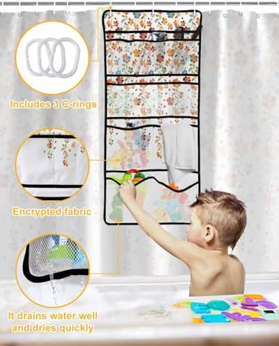 Sleek Mesh Organizer in Botanical Floral Design