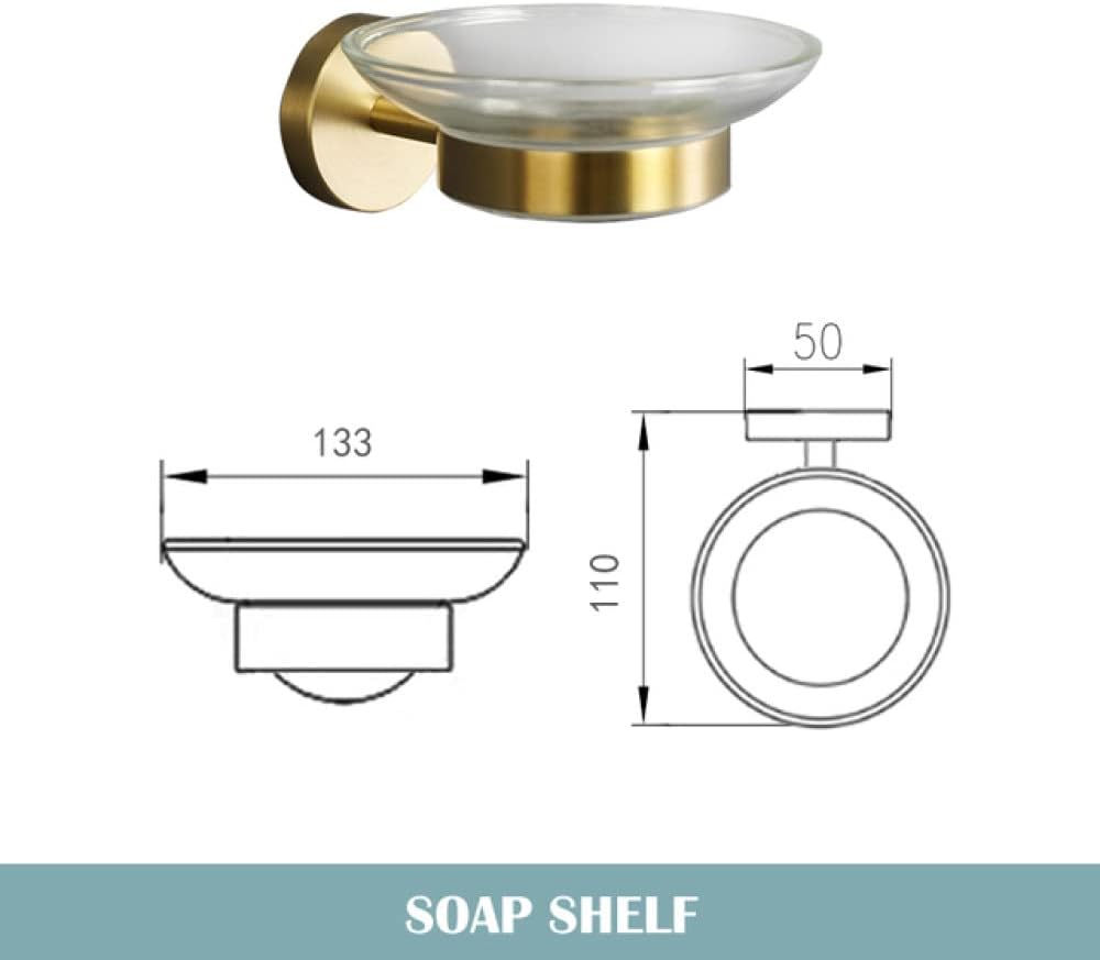Gold-Plated Towel Bar Rail with Soap Dish