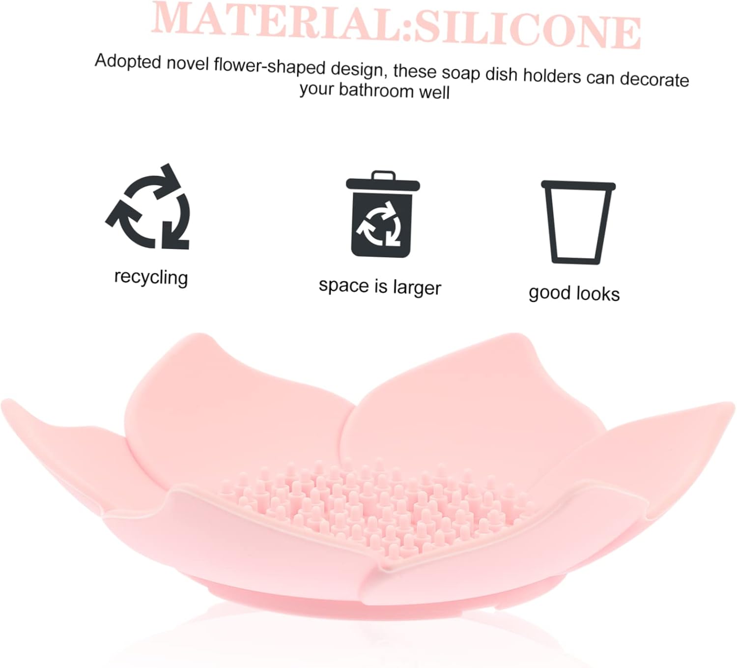 Flower-Shape Silicone Soap Dish Holder for Home Kitchen